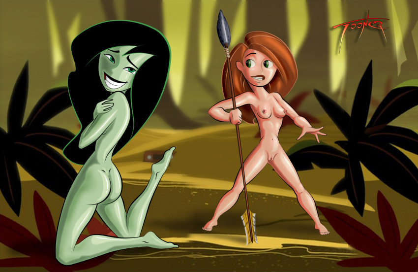 disney female female_only human kim_possible kimberly_ann_possible multiple_females multiple_girls nipples shego straight_hair tagme tooner