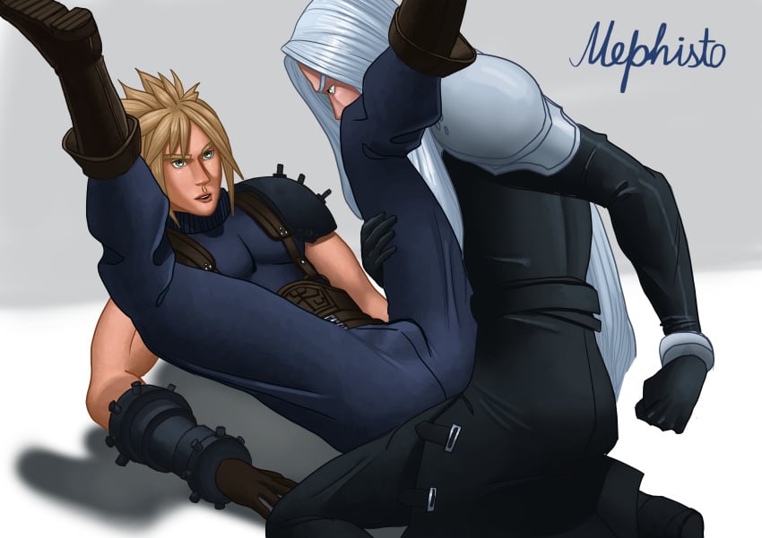 anal anal_sex bara big_penis blonde_hair blonde_hair_bottom cloud_strife cum_in_ass cum_inside cum_on_face deep_penetration domination final_fantasy final_fantasy_vii gay light_hair_on_dark_hair mephisto mephisto(artist) pants sephiroth sex white_hair white_hair_on_blonde_hair white_hair_top yaoi