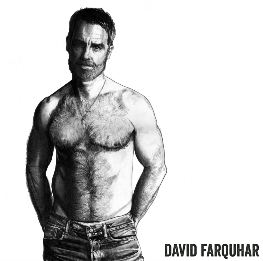 1boy actor biceps black_and_white caucasian caucasian_male celebrity daddy david_farquhar dilf hairy_chest jeans looking_at_viewer male male_only mature_male murray_bartlett muscles muscular muscular_male real_person shirtless_male silver_fox sketch solo solo_male uncolored