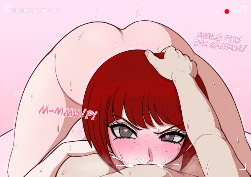 !? !?! 1boy 1girls all_fours all_the_way_to_the_base angry ass ass_up balls_deep bedroom big_penis blowjob blowjob_face blush booty butt cum cum_down_throat cum_in_mouth cum_in_throat cum_inside cum_out_nose cute danganronpa danganronpa_2:_goodbye_despair dat_ass deepthroat deepthroat_holder deepthroat_smile dirty_talk ejaculation embarrassed embarrassed_nude_female english_text eye_contact eyelashes faceless_male failureofasavior fellatio female female_focus forced forced_oral freckles freckles_on_face fringe gagging gigantic_penis green_eyes grey_eyes head_grab heart heart-shaped_pupils hinata_hajime intense_stare koizumi_mahiru large_penis long_penis male male_pov no_gag_reflex nude on_bed oral pale-skinned_female petite pink_background pov recording red_hair schoolgirl secretly_loves_it seductive_eyes seductive_look seductive_mouth sex short_hair straight straight_hair sweat symbol-shaped_pupils tagme text throatpie unseen_male_face veiny_penis