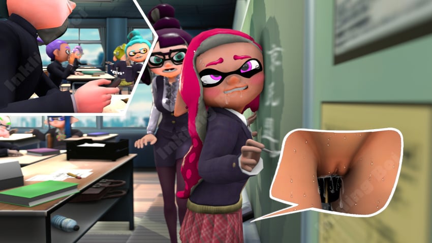 classroom clothed_masturbation clothing inkling inkling_boi_(artist) inkling_boy inkling_girl masturbation nintendo pleasure_face public_vibrator remote_control_vibrator school_uniform skirt splatoon splatoon_2 vibrator vibrator_under_clothes