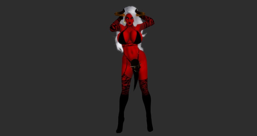 3d big_breasts big_butt breasts chaos_comics demon_girl horns huge_ass huge_breasts lady_death lady_demon red-skinned_female red_skin