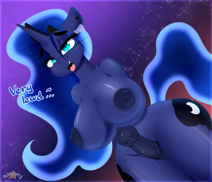 1futa anthro blush breasts english_text equid equine friendship_is_magic furry futanari genitals gynomorph hasbro horn intersex mammal my_little_pony n0nnny nipples nude penis princess_luna_(mlp) solo text unicorn wide_hips