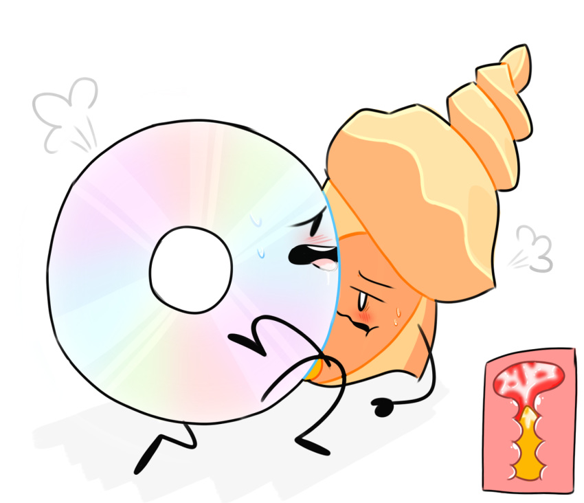 battle_for_dream_island bfdi cd color colored conch_shell_(bfdi) cum cum_in_uterus cum_inside disc discy_(bfdi) fanartist female male male/female male_penetrating male_penetrating_female object object_sex object_show object_shows seashell sex shell straight straight_sex tpot white_background x-ray