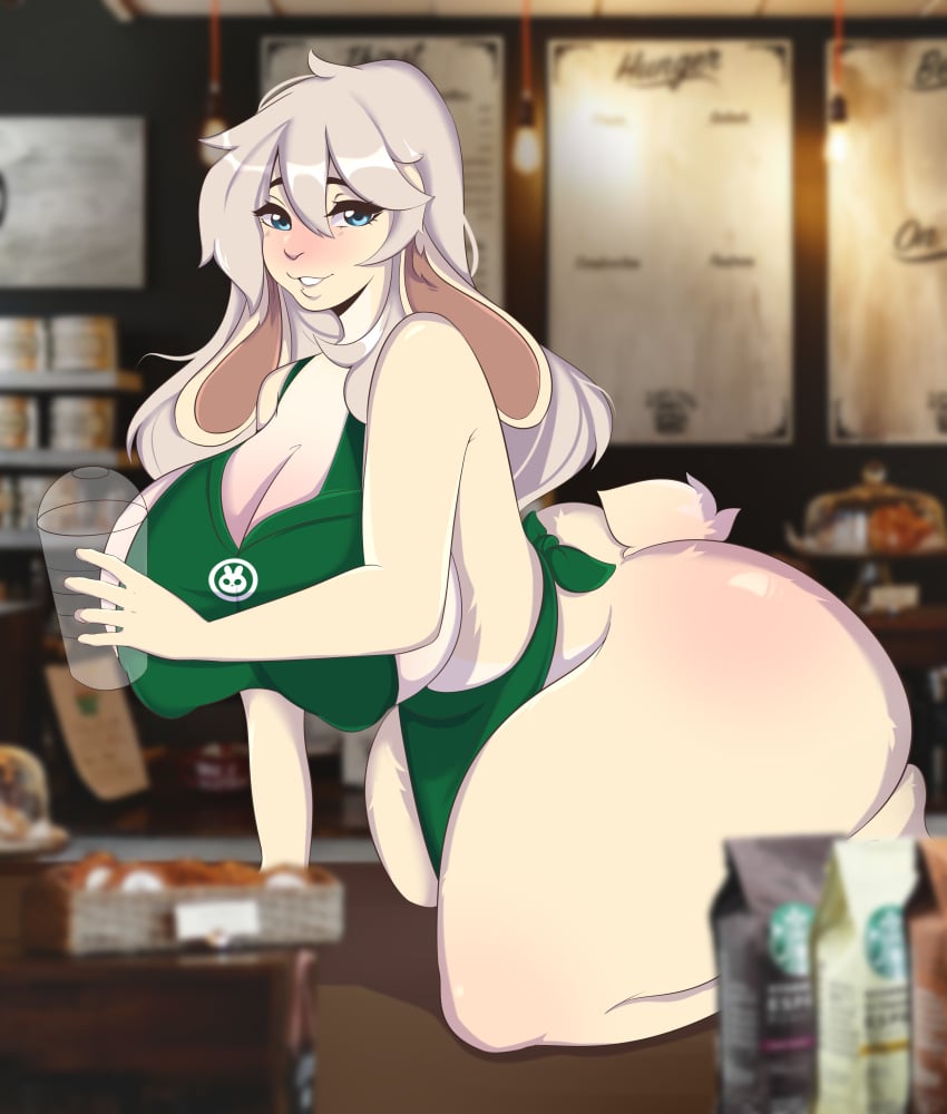 absurd_res amfy anthro ass big_breasts big_butt breasts female hi_res huge_breasts huge_butt i_mean_breast_milk iced_latte_with_breast_milk lagomorph leporid mammal meme rabbit solo