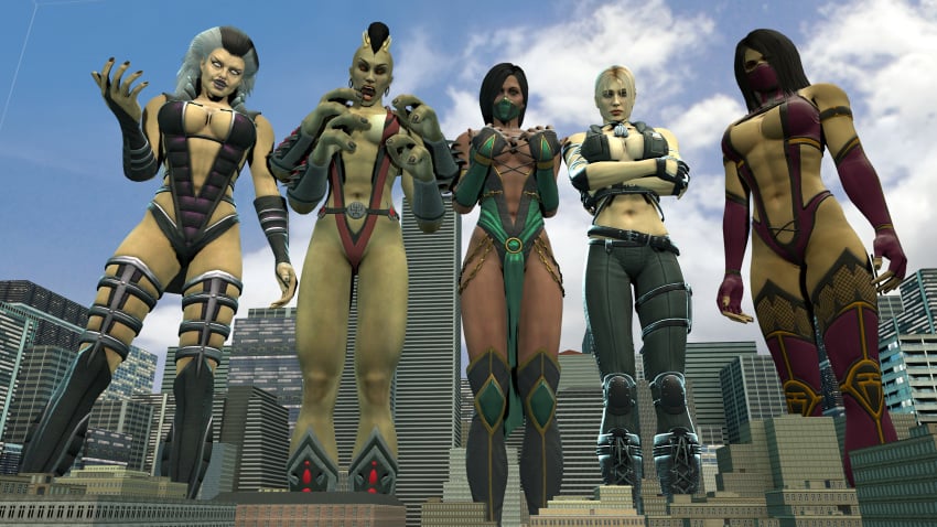 3d 3d_(artwork) breasts female female_only giantess horns jade_(mk9) jade_(mortal_kombat) mileena mileena_(mk9) monster_girl mortal_kombat mortal_kombat_(2011) netherrealm_studios sheeva sheeva_(mk9) sindel sindel_(mk9) sonya_blade sonya_blade_(mk9)