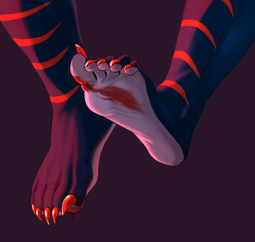 anthro blood claws feet foot_fetish furry malivaughn paws shark stripes toes