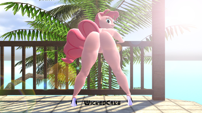 16:9 3d anthro big_butt butt clothing female footwear friendship_is_magic fur furry hair hasbro hi_res high_heels my_little_pony pink_body pink_fur pink_hair pinkie_pie_(mlp) shoes solo source_filmmaker straight_hair thick_thighs wickedcake widescreen