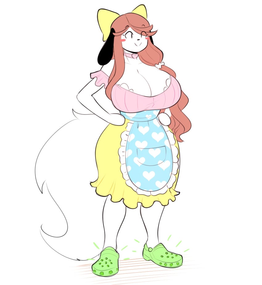 anthro apron crocs green_shoes holly_applebee tagme theycallhimcake