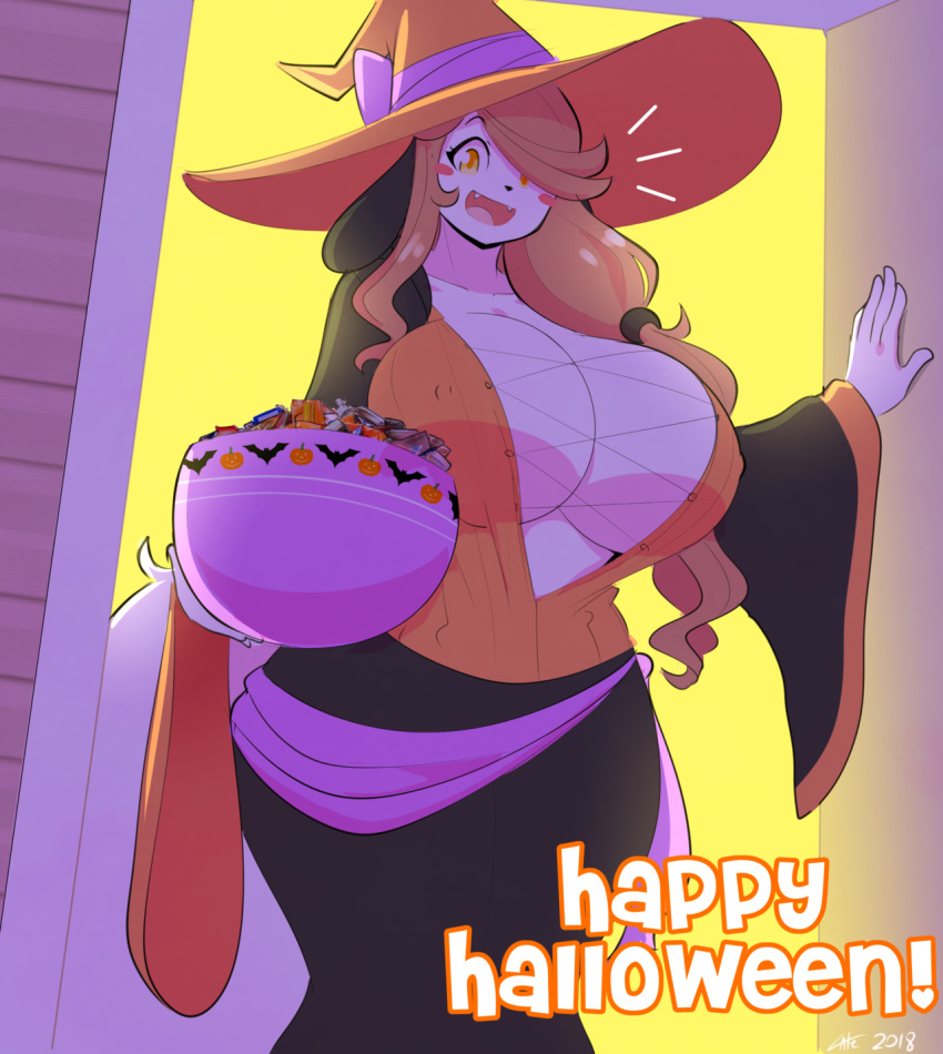 anthro candy candy_basket furry halloween holly_applebee huge_breasts milf tagme theycallhimcake wide_hips witch witch_costume witch_hat