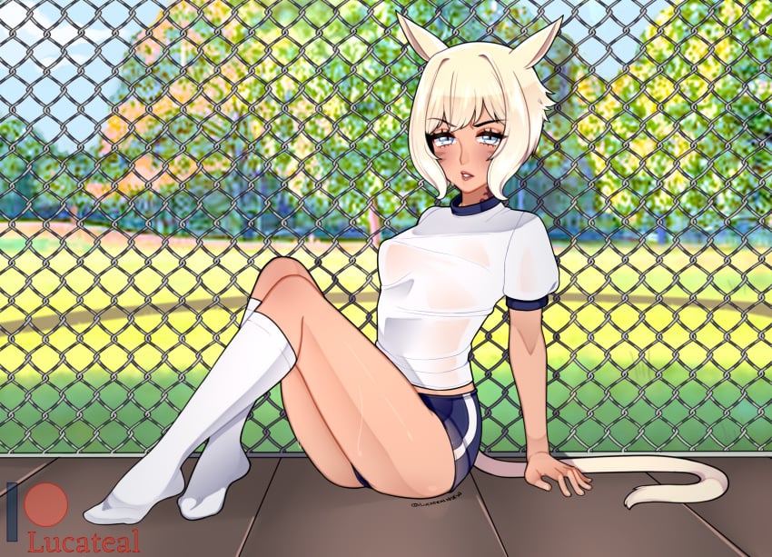 alternate_version_at_source alternate_version_available cat_ears cat_tail final_fantasy final_fantasy_xiv gym_uniform lucateal miqo'te patreon schoolgirl y'shtola