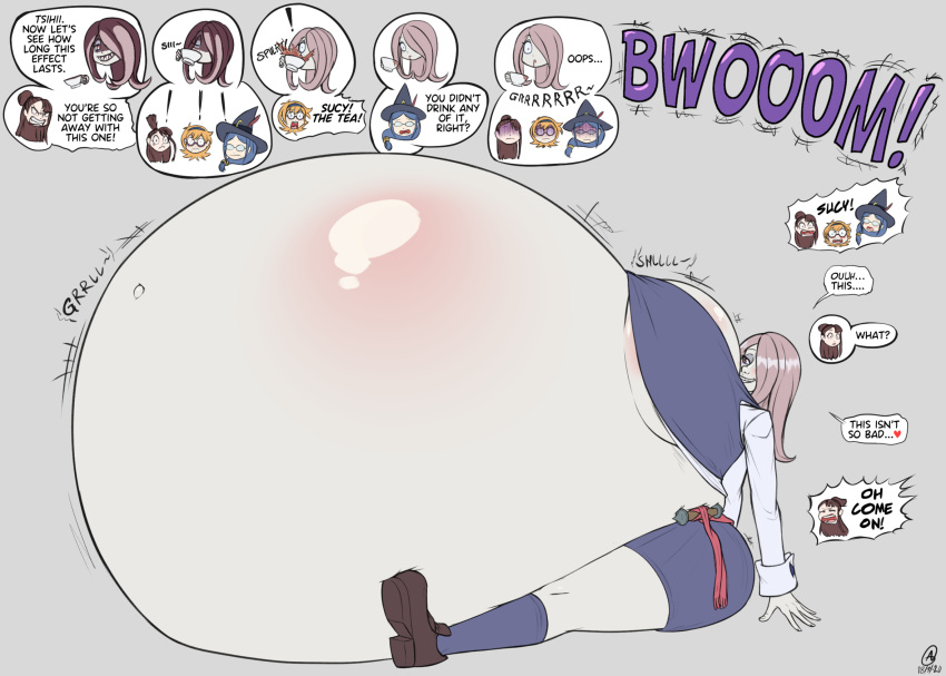 a0iisa akko_kagari belly_expansion breast_expansion butt_expansion little_witch_academia lotte_yansson sucy_manbavaran ursula_callistis vore