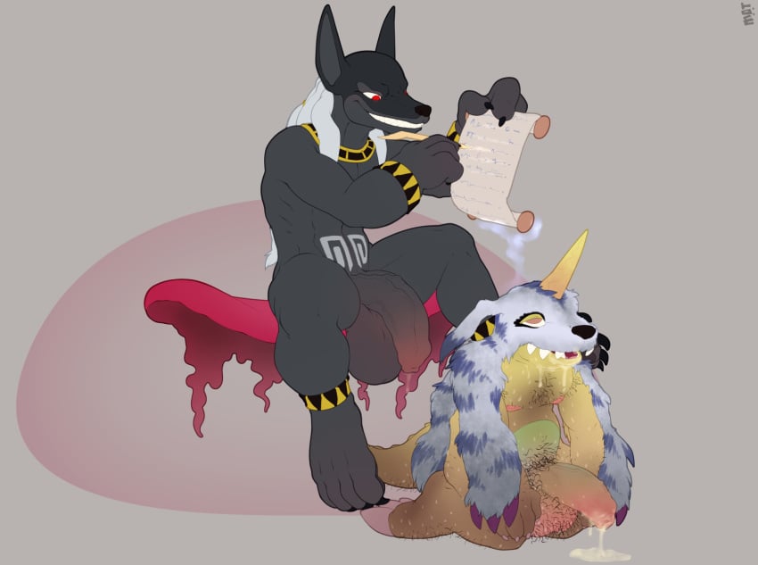 2boys anthro balls big_balls big_penis bodily_fluids canid canine corruption digimon digimon_(species) domination drooling duo gabumon gay genitals hi_res huge_balls huge_cock hyper hyper_balls hyper_genitalia hyper_penis male male/male male_only mammal mot musk nipples nude penis pubes saliva transformation yaoi