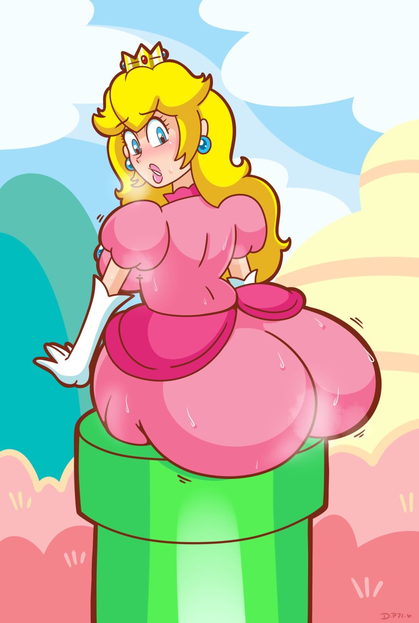 ass big_ass big_butt blonde_hair bottom_heavy bubble_ass bubble_butt curvy daisy-pink71 dress enormous_ass fat_ass fat_butt female female_only fully_clothed gigantic_ass huge_ass huge_butt large_ass large_butt leaning_forward mario_(series) musky nintendo princess princess_peach stuck_in_pipe super_princess_peach sweat sweaty_ass sweaty_butt thick thick_ass thick_thighs thin thin_waist voluptuous warp_pipe wide_hips