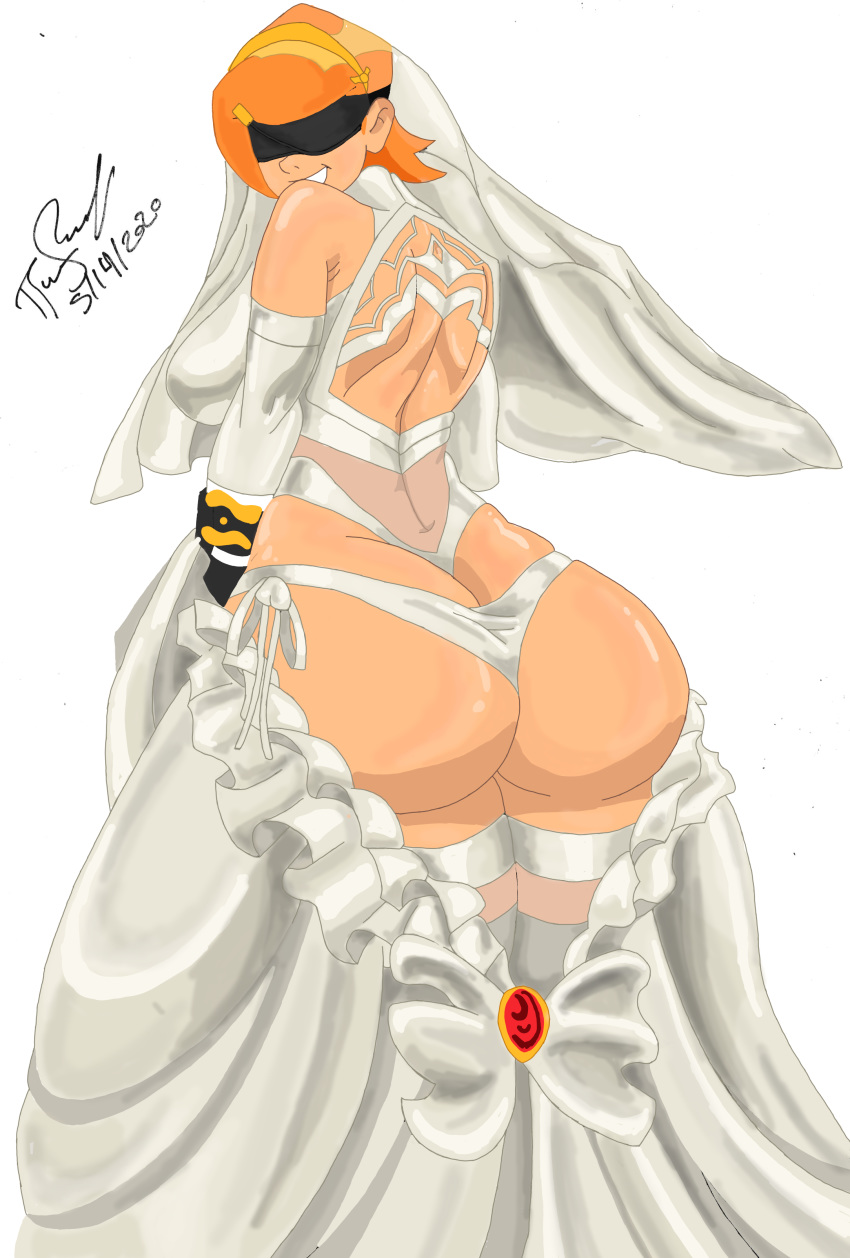 1girls 2020 ass_cleavage ben_10 blindfold butt_crack cameltoe cartoon_network cleavage curvy female gwen_10 gwen_tennyson huge_areolae huge_ass huge_breasts omnitrix orange_hair red_hair short_hair thatdirtymexican92 thick_lips voluptuous wide_hips