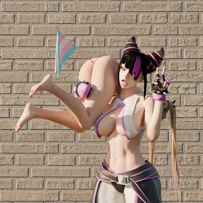 anal anal_sex ass_play ass_up blender brat bratty_correction dead_or_alive degradation degradation_kink dominant_female domination female femdom humiliation humiliation_fetish juri_han marie_rose peace_sign pride public public_exposure public_humiliation punishment sapphic shoulder_carry street_fighter submissive_female tongue_out transgender_pride_colors twintails wlw yuri
