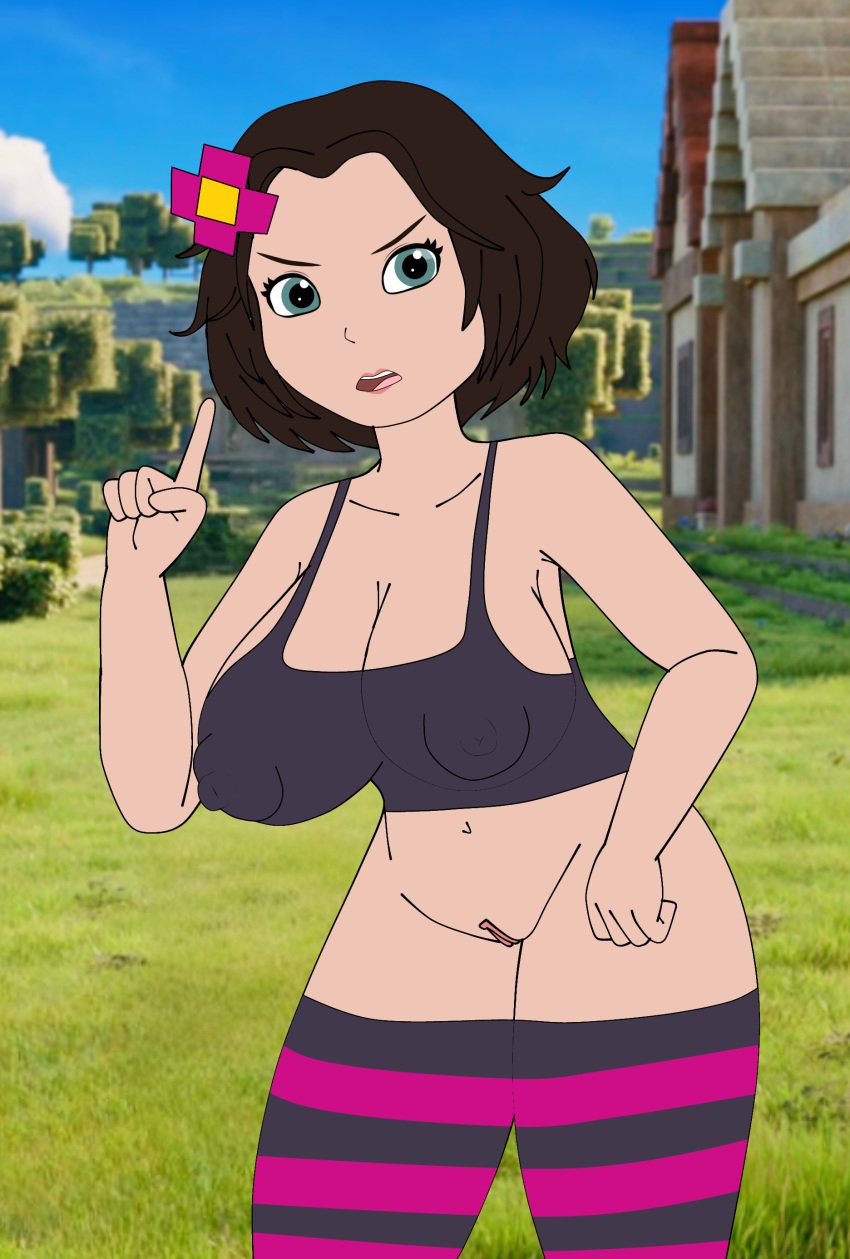 a_minecraft_movie breasts celebrity emma_myers jenny_belle_(slipperyt) minecraft natalie_(a_minecraft_movie) solo tsundere xusisidie