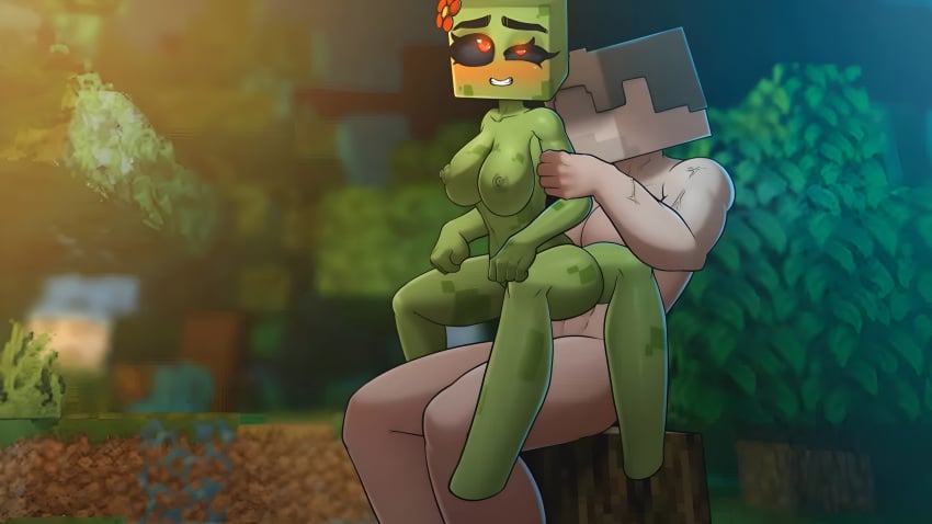 1girls 2d 3d 3d_(artwork) 3d_background 3d_fluid_sim 4_legs bedroom_eyes big_eyes bra cleavage clothed clothing corset creeper creeper_(minecraft) creeper_girl_(hornycraft) curvy curvy_figure cute cute_expression cute_eyes cute_face cute_girl digital_media feet_out_of_frame female female_anthro female_focus female_on_top female_only gloves green_body green_clothing green_hair green_nipples green_scales green_skin heart heart-shaped_pupils heart_eyes heart_symbol hearts_around_head horny horny_expression horny_face horny_female hornycraftgame minecraft minecraft_background minecraft_mob mineral_fauna monster monster_girl no_arms no_watermark on_back panties red_eyes shadik shadikbitardik