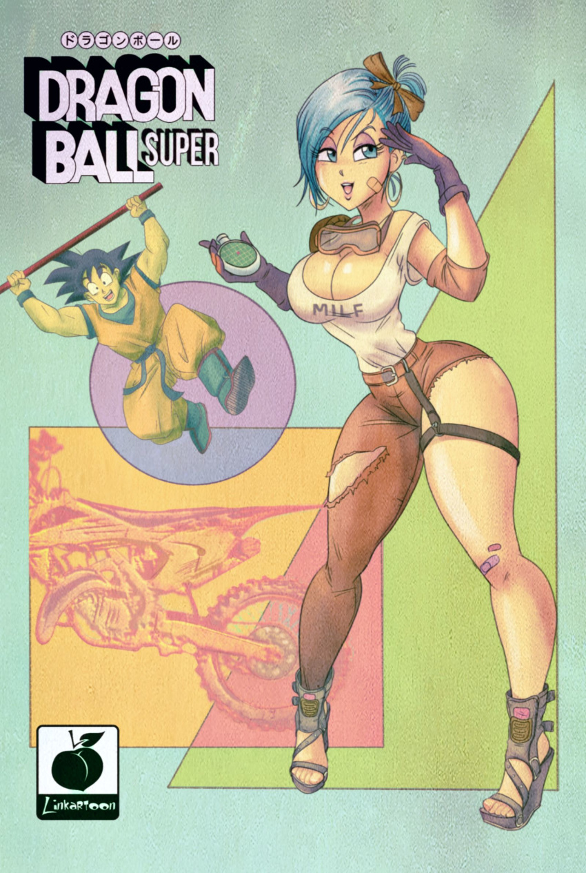 1girls big_breasts bimbo blonde_hair blue_eyes breasts bulma_briefs clothing dragon_ball dragon_ball_(classic) dragon_ball_(object) dragon_ball_z dragon_radar eyeshadow female female_only hair high_heels human linkartoon lipstick makeup milf open_mouth platform_heels short_hair solo solo_female solo_focus son_goku tagme thick_thighs thighs tongue wedge_heels wild_rider_suit