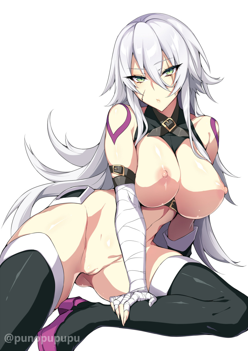 aged_up big_breasts breasts fate/grand_order fate_(series) jack_the_ripper jack_the_ripper_(fate) jack_the_ripper_(fate/apocrypha) nipples punopupupu pussy shaved_pussy tagme uncensored white_hair zeroshiki_kouichi