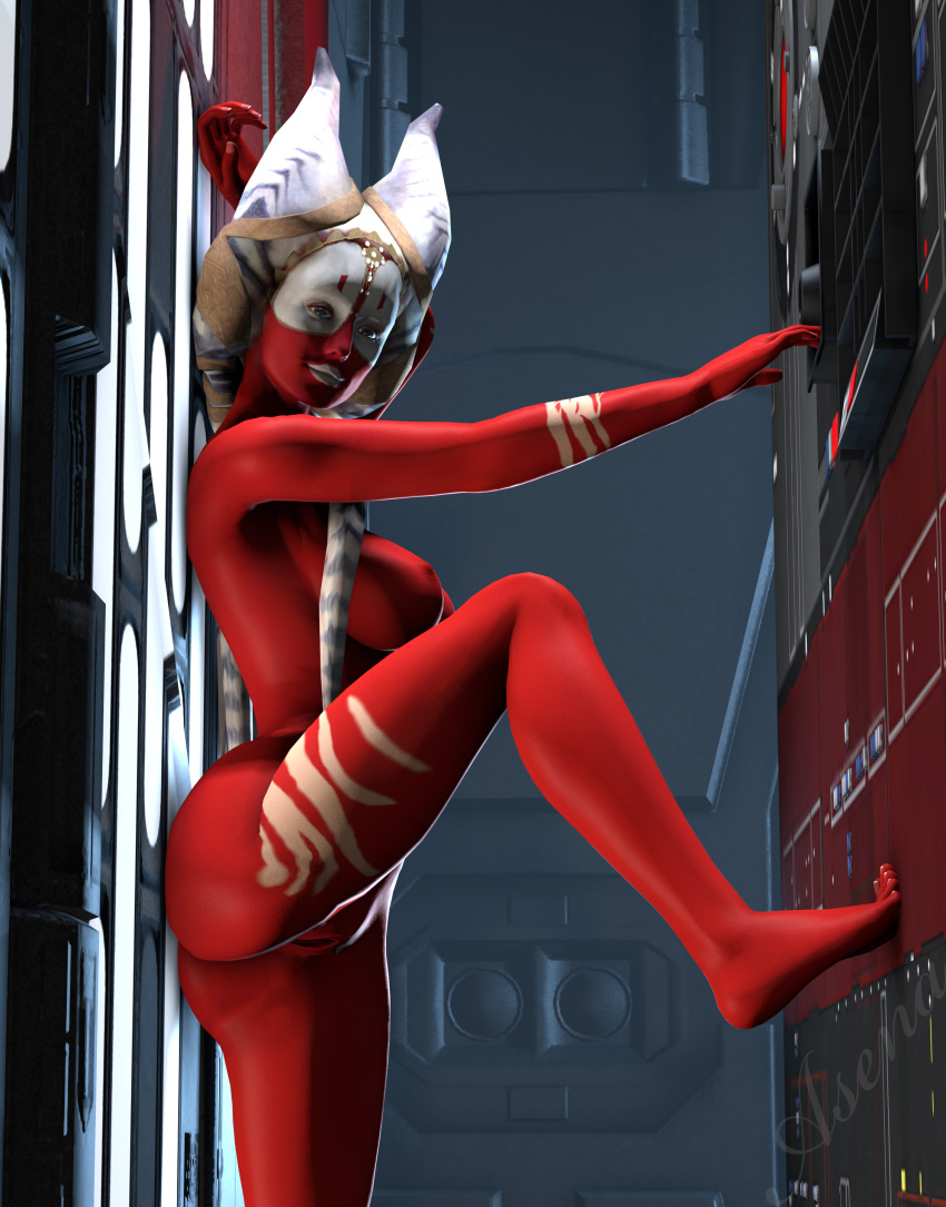 3d alien alien_girl areolae asenak_(artist) ass athletic athletic_female barefoot big_breasts blue_eyes breasts bubble_butt busty erect_nipples female female_focus female_only fit fit_female hourglass_figure humanoid jedi large_breasts legs_up lipstick makeup nipples nude nude_female nudity pose posing pussy red_skin shaak_ti sideboob solo standing star_wars tagme the_force_unleashed togruta tribal tribal_markings tribal_paint vagina wide_hips