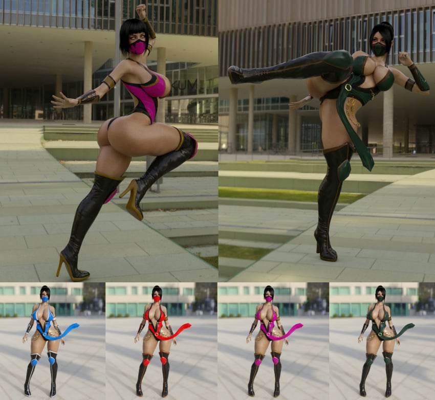 3d 3d_(artwork) 4girls apple_butt arched_back ass big_ass big_breasts black_hair boots breasts bust busty cleavage curvaceous curves curvy curvy_female curvy_figure curvy_hips dat_ass edenian fat_ass female genesis2female guhzcoituz heel_boots heels hourglass_figure huge_ass huge_breasts jade_(mortal_kombat) kitana large_ass large_breasts legs mask masked midway midway_games mileena mortal_kombat multiple_girls netherrealm_studios plump_ass ponytail pose posing short_hair side_view sideboob skarlet skimpy standing standing_on_one_leg tarkatan thick thick_ass thick_legs thick_thighs thighs voluptuous