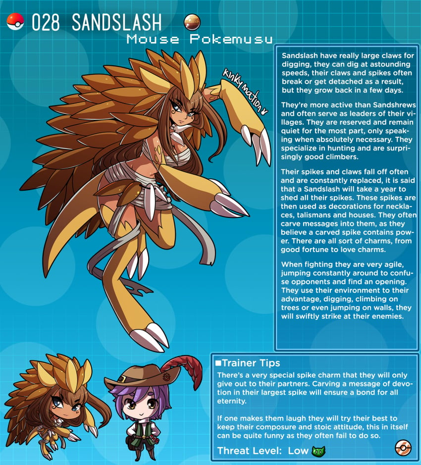 creature_index english_text hi_res kinkymation nintendo page_28 personification pokedex pokemon pokemon-girl_encyclopedia pokemon_(species) pokemon_rgby pokemusu profile sandslash text text_box