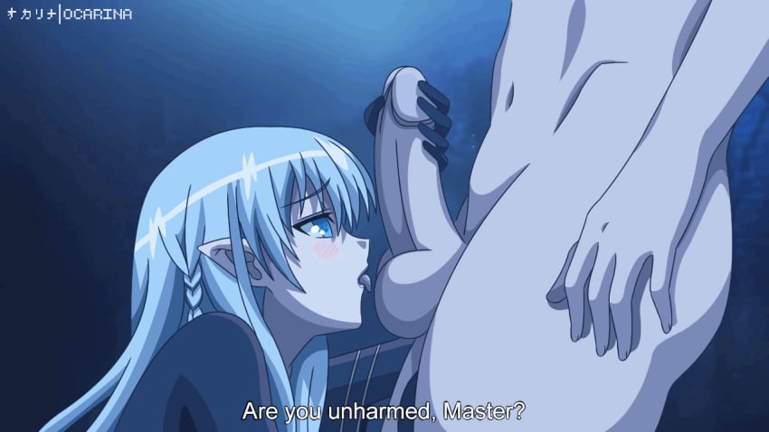 animated ball_lick caster_(fate/stay_night) closed_eyes clothed_female_nude_male cum cum_on_face cumshot ejaculation english_text eyes_closed faceless_male facial fate/stay_night fate_(series) gloves handjob licking_balls medea_(fate) ocarinaotw penis testicles uncensored