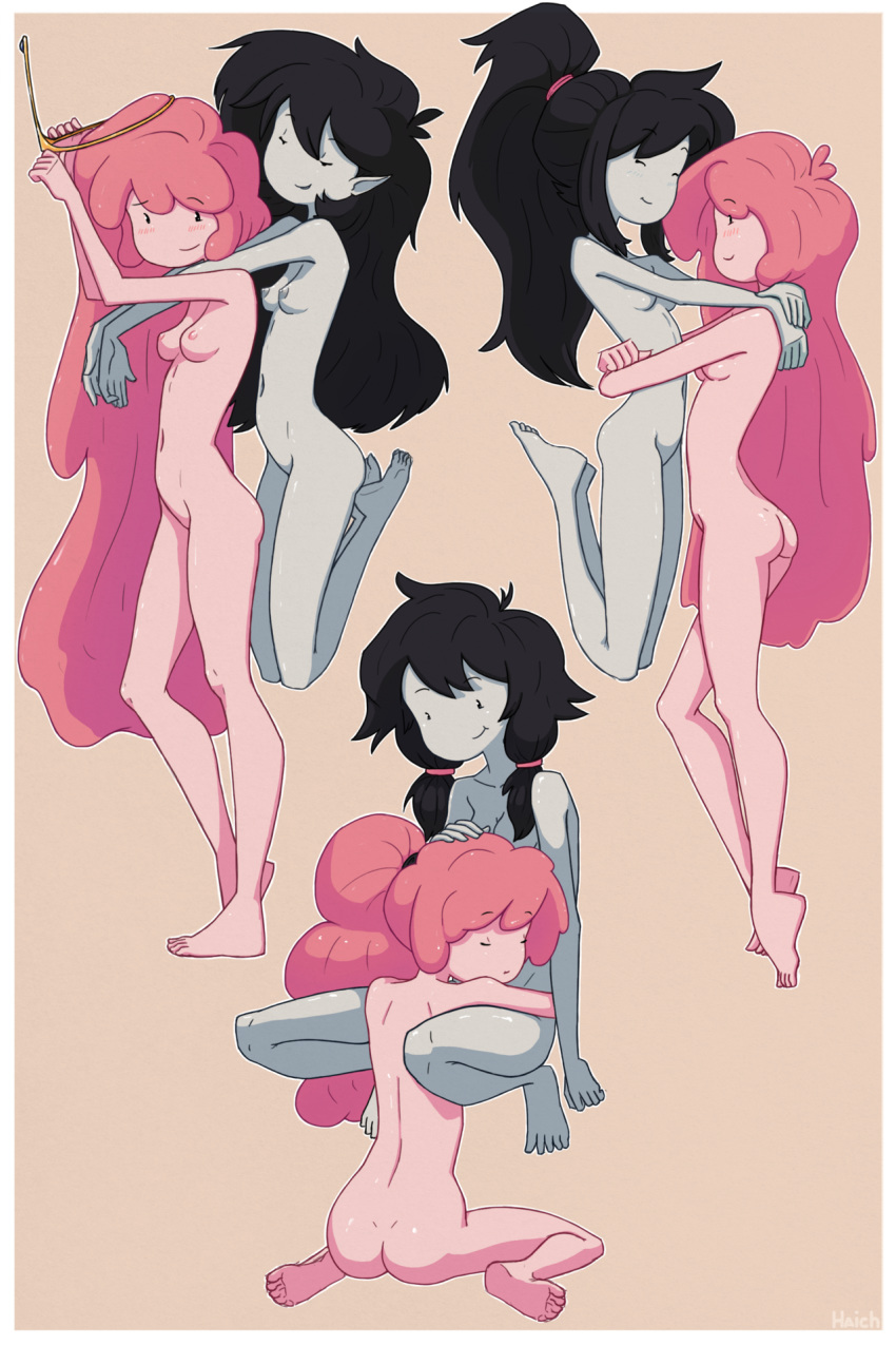 2girls adventure_time ass breasts canon_couple haich hugging lesbian marceline multiple_females multiple_girls nipples princess_bubblegum pussy tagme yuri