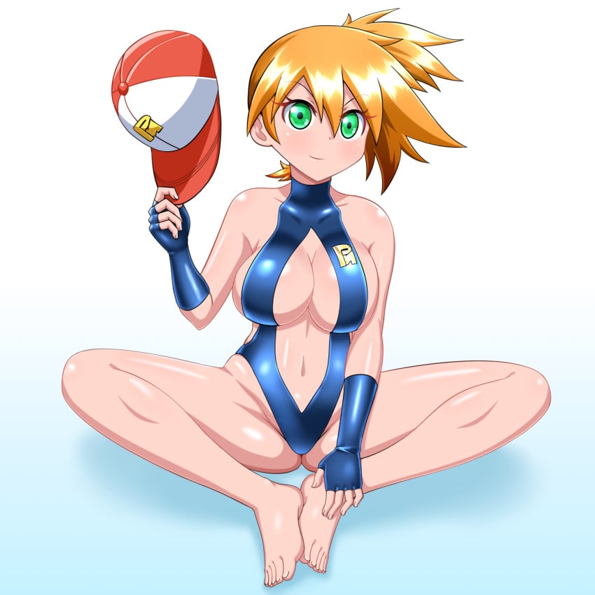 1girls barefoot big_breasts bikini breasts cap female female_only green_eyes kasumi_(pokemon) large_breasts misty_(pokemon) nintendo orange_hair pokemon pokemon_rgby sling solo swimsuit the_electric_tale_of_pikachu toes yensh