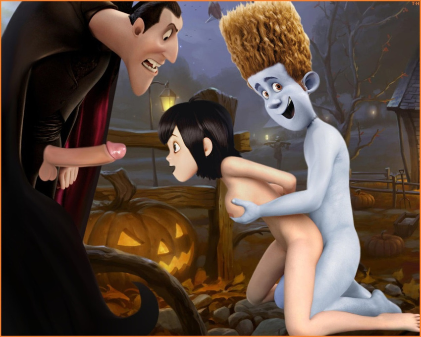 1girls 2boys 3d breast_grab canon_couple clothed_male_nude_female columbia_pictures dracula_(hotel_transylvania) erection father_and_daughter from_behind haha_jonathan,_you_are_banging_my_daughter hotel_transylvania incest jonathan_loughran mavis_dracula nude penis presenting_penis sony_pictures_animation testicles th-gimpnoob threesome vampire