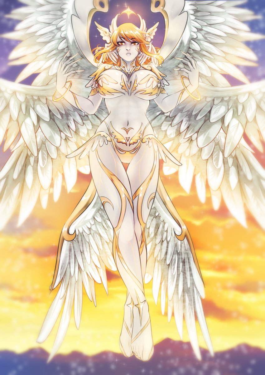 alael angel_wings big_breasts final_fantasy final_fantasy_xiv sin_eater tagme tetisuka white_skin