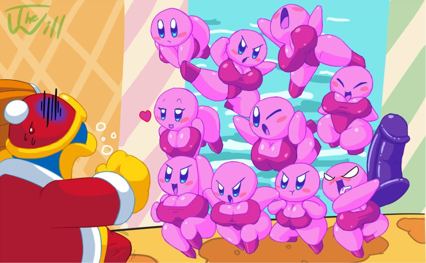 10girls adorable angry angry_face big_breasts boner clone cute cute_face dildo female_kirby heart king_dedede kirby kirby_(series) kirby_fem kirby_mass_attack large_breasts love multiple_girls nintendo pink_body pink_skin rule_63 saliva scared shortstack thewill wow_that's_a_lot_of_kirby