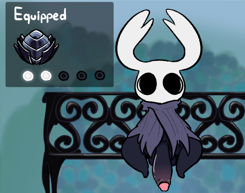 1boy bench charm_(hollow_knight) charm_(object) hanging_balls hanging_penis hollow_knight insect legs_apart long_penis longnail male male_only penis protagonist_(hollow_knight) rabblet sitting sitting_on_bench solo solo_focus solo_male teapot_(body_type) uncensored vessel_(species)