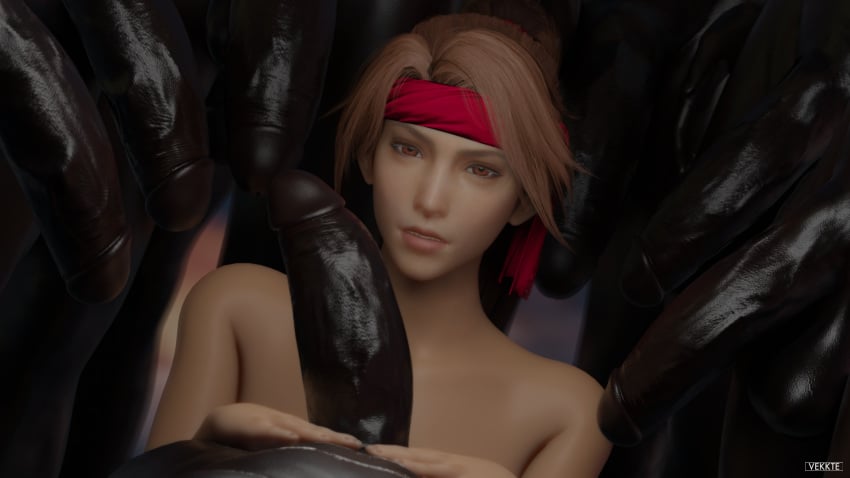 1girls 3d 7boys artist_name big_penis blender brown_hair completely_nude dark-skinned_male dark_skin erection facing_viewer female final_fantasy final_fantasy_vii final_fantasy_vii_remake gigantic_penis headband holding_penis huge_cock huge_penis human human_only interracial jessie_rasberry large_penis light-skinned_female long_hair long_penis looking_at_viewer male monster_cock multiple_boys naked no_bra nude nude_female nude_male nudity orange_eyes penis pov sex square_enix thick_penis topless vekkte