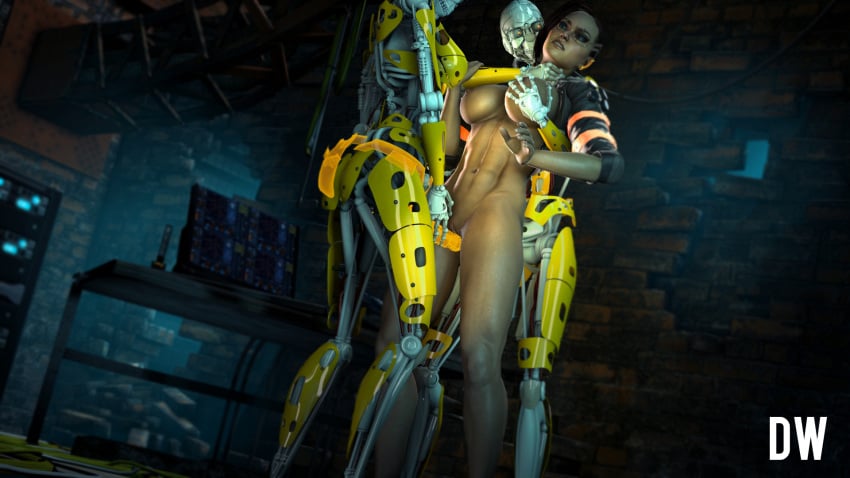 1girls abs big_breasts cybernetics cyberpunk futuristic machine pose rape robot robot_boy sex_machine sfm source_filmmaker thedancingwizard toned toned_female