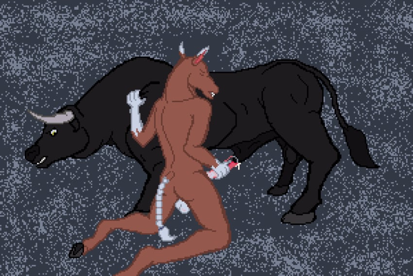 3:2 animated anthro anthro_on_feral balls beast_(disambiguation) bovid bovine cattle dripping_precum duo equid equine feral frames genitals gif horse internal iron-blade male male/male mammal penetration penile penile_penetration penis penis_in_penis pixel_art short_playtime sprite urethral urethral_insertion urethral_penetration zoophilia