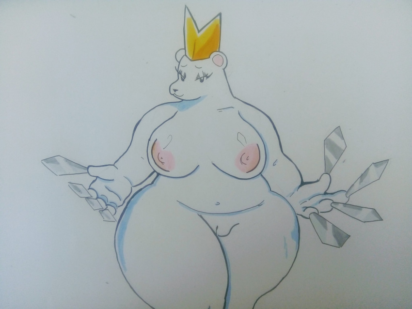 anthro bear drawn female_only furry mario_(series) meow_fuck olivia_(paper_mario) paper_mario paper_mario:_the_origami_king polar_bear