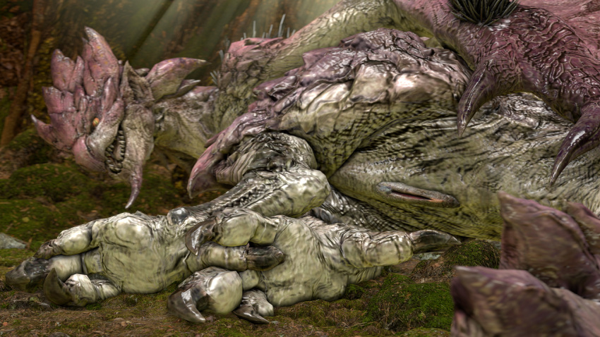 16:9 3d animal_genitalia barlu capcom claws cloaca digital_media_(artwork) dragon female feral genitals looking_at_viewer monster_hunter paws pink_rathian rath_wyvern rathian solo source_filmmaker teeth toes video_games widescreen wyvern