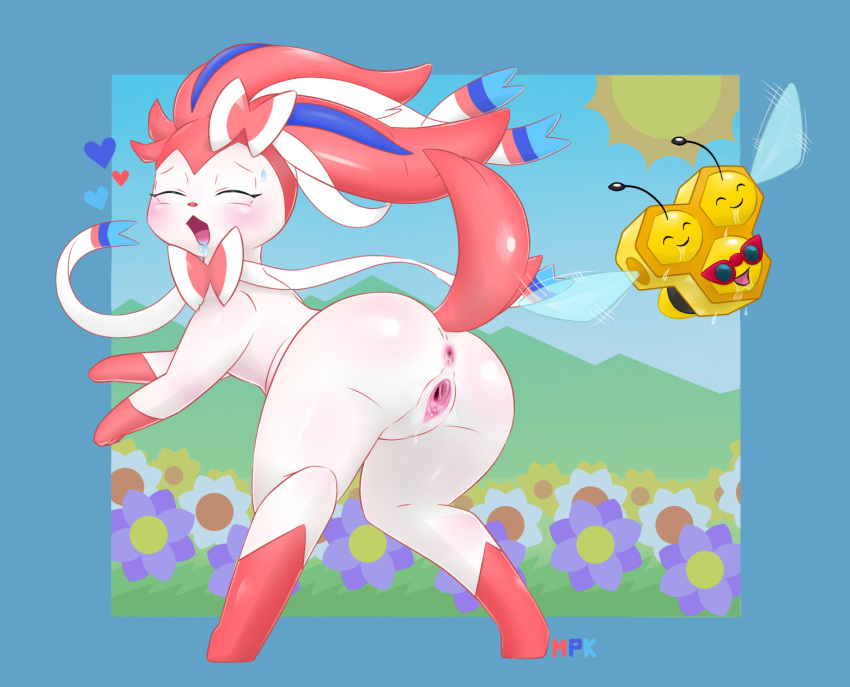 anus arthropod ass bodily_fluids combee eeveelution female feral fullfolka genital_fluids genitals hi_res male nintendo pokémon_(species) pokemon pokemon_(species) pussy pussy_juice sylveon video_games