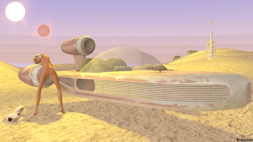 1girls 3d ahsoka_tano alien alien_girl alternate_version_available animal_skull breacken_(artist) clone_wars desert deviantart dewback female female_only landspeeder lying moisture_vaporator nude orange_skin outdoors sand skull solo source_filmmaker speeder star_wars sun sunset tatooine the_clone_wars:_season_four togruta vehicle