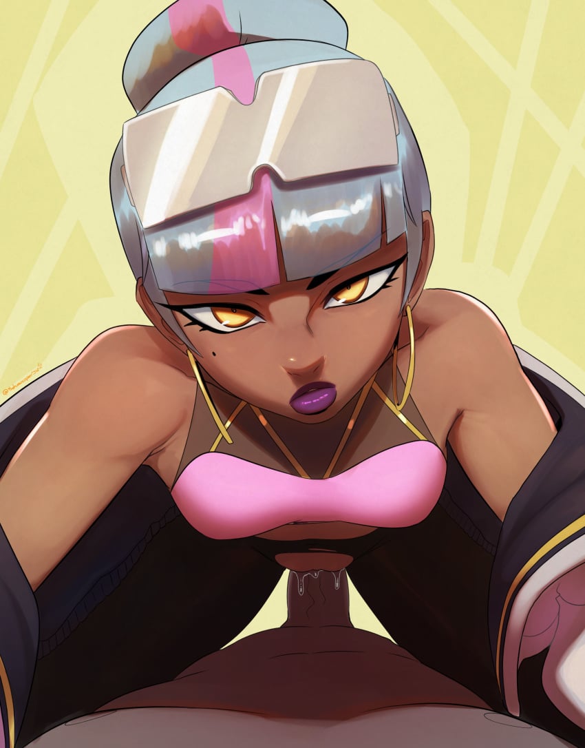 1boy 1girls alternate_costume cowgirl_position dark-skinned_female dark-skinned_male erection eye_contact eyewear_on_head female interracial league_of_legends lipstick looking_at_viewer male penis pov pov_eye_contact purple_lipstick qiyana_yunalai riot_games sex sunglasses_on_head thehumancopier true_damage_qiyana true_damage_series unseen_male_face