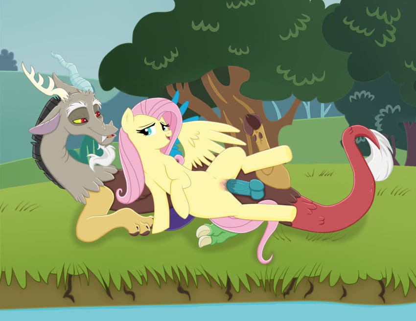 brony discord_(mlp) equid equine female fluttershy_(mlp) friendship_is_magic furry genitals hasbro hi_res horse hybrid male mammal my_little_pony pegasister pegasus penis pony pussy sex straight straight_hair voluxpto wings