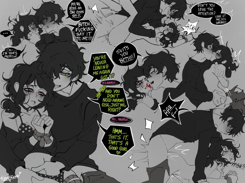 1boy 1girls 2d abuse andrew_graves armpits ashley_graves bite_mark bite_marks black_hair bra breasts brother_and_sister choker choking crying crying_with_eyes_open dialogue doggy_style english_text female femsub fingering forced forced_kiss green_eyes groping hand_in_panties incest kissing krisleean licking licking_face male maledom missionary_position panties pink_eyes pleading polka_dot polka_dot_bra polka_dot_panties ponytail pussy rape restrained rough_sex sex siblings spread_legs straight tears the_coffin_of_andy_and_leyley tied_up