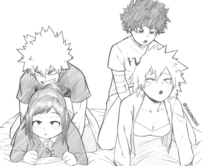 2boys 2girls 2milfs age_difference ambiguous_penetration bed big_breasts black_and_white blush bored_expression bored_female_excited_male bully's_mother clothed clothed_sex clothing doggy_style excited_female female freckles from_behind hair_bun human human_only inko_midoriya izuku_midoriya katsuki_bakugou light-skinned_female light-skinned_male light_skin male mature mature_female milf milfs mitsuki_bakugou mom_swap mom_with_bully monochrome mother mother_and_son mother_and_son's_friend mother_and_son's_rival mother_swapping my_hero_academia parallel_sex shoganight short_hair smile straight swapping_moms swingers tired_expression young_man_and_milf