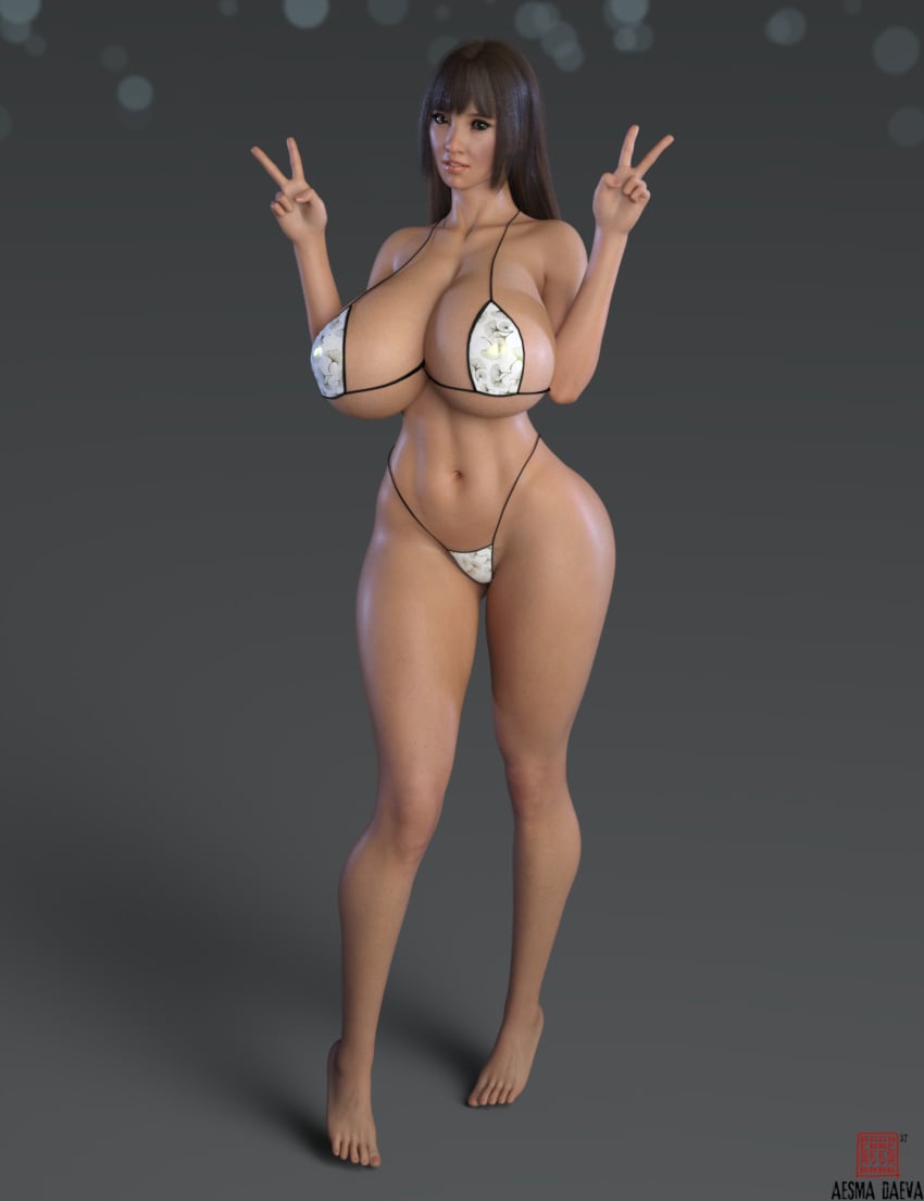 1girls 3d 3d_(artwork) aesmadaeva37 asian bikini bikini_bottom bikini_top blush breasts brown_eyes brown_hair bust busty cleavage curvaceous curves curvy curvy_body curvy_female curvy_figure curvy_hips eyelashes female female_focus female_only gigantic_breasts hips hitomi_tanaka huge_breasts human human_only large_breasts lips long_hair lower_body porn_star simple_background smile solo solo_female swimsuit thick thick_legs thick_thighs thighs upper_body voluptuous watermark wide_hips woman