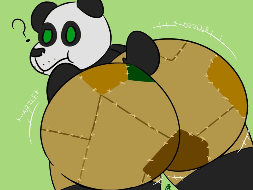 4:3 anthro ass ass_up clothing confusion dreamworks giant_panda kung_fu_panda male male/male mammal master_po_ping pawsbrush solo thick_thighs ursid