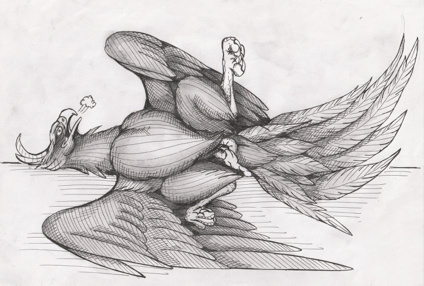 01phoenix01 2019 after_sex ambiguous_gender animal_genitalia avian bodily_fluids breath cloaca cum cum_in_cloaca cum_inside european_mythology feral genital_fluids genitals graphite_(artwork) greek_mythology legs_in_air looking_at_viewer lying monochrome mythological_avian mythological_firebird mythology on_side outside pencil_(artwork) phoenix shaded solo spread_legs spread_wings spreading traditional_media_(artwork) wings