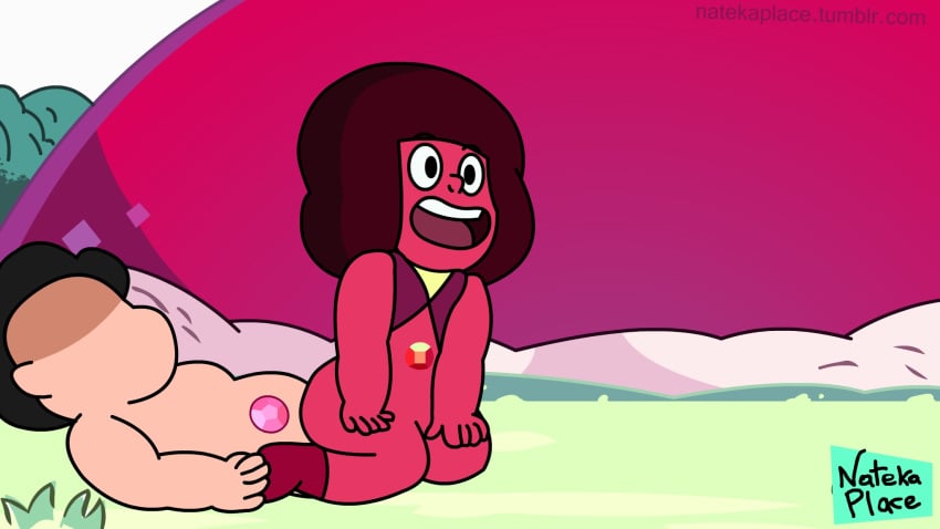 1boy 1boy1girl 1girls alien_girl black_hair gem human nateka_place parody red_body red_skin riding ruby_(gem_species) ruby_(steven_universe) ruby_navy steven_quartz_universe steven_universe straight tagme vaginal_penetration young