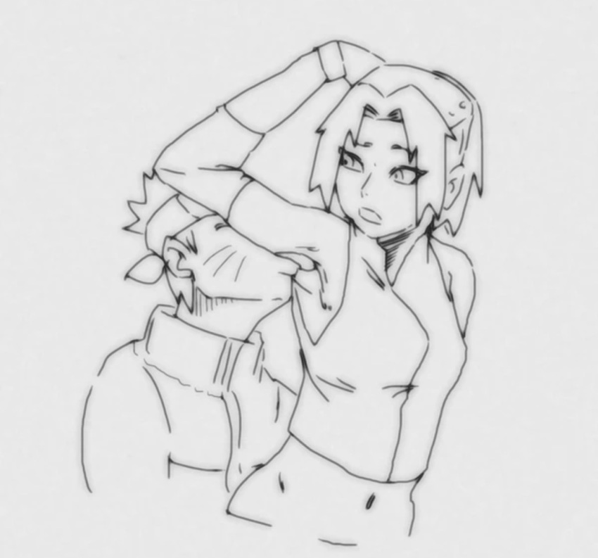 1boy 1girls armpit_fetish armpit_licking armpit_sex armpits female fetish human kink male monochrome naruto naruto_shippuden no_color sakura_haruno sketch uzumaki_naruto